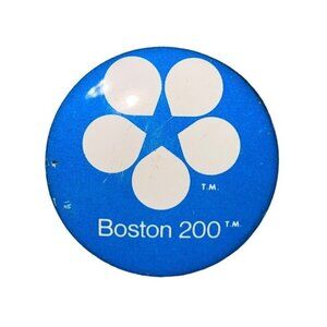 Boston 200 Logo Bicentennial Vintage Pinback Political Pin Promotional 1.13 Inch
